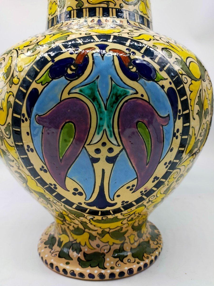 Grand Vase En Céramique Art Nouveau  - Début Des Années 1900-photo-2