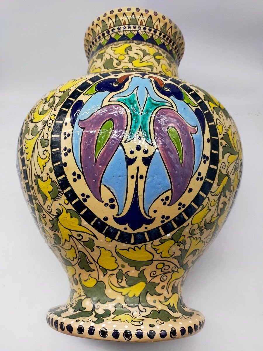 Grand Vase En Céramique Art Nouveau  - Début Des Années 1900-photo-3