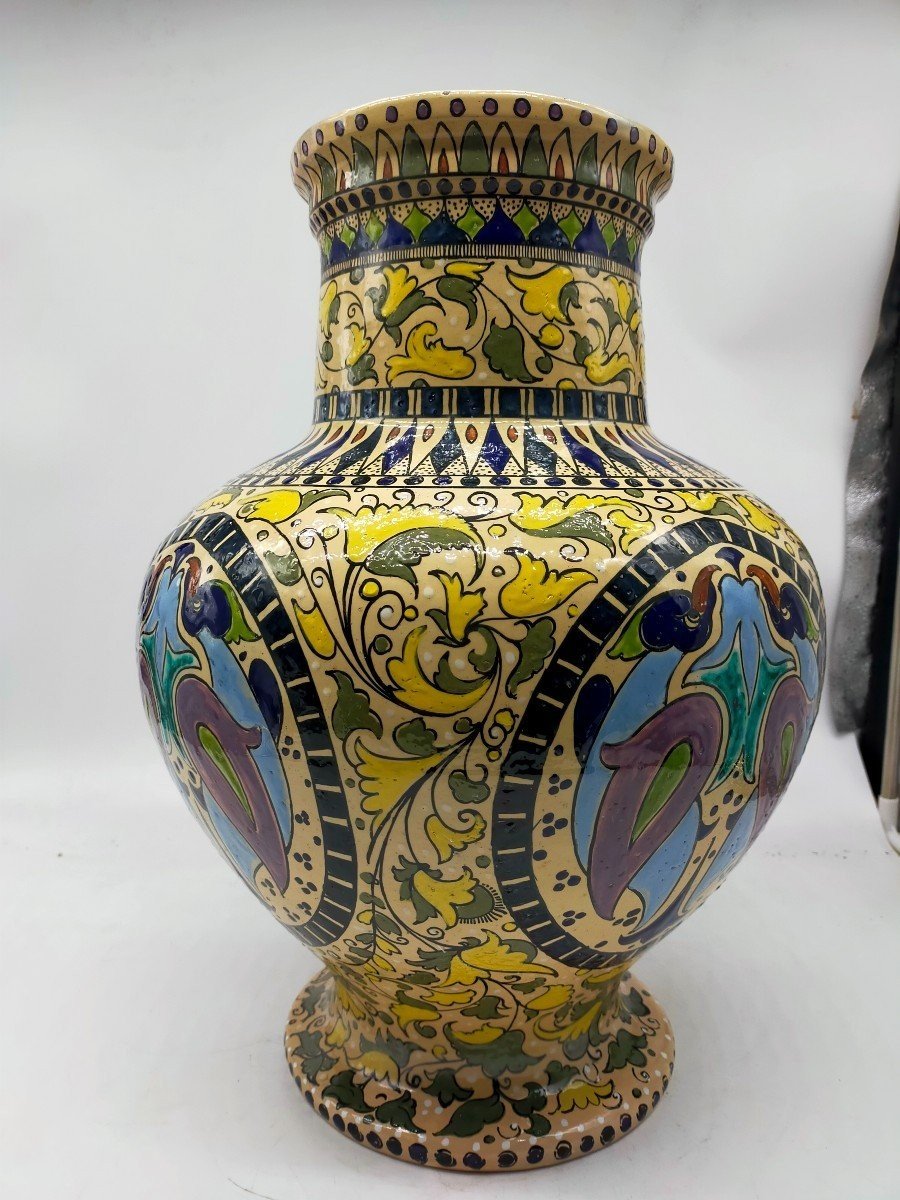 Grand Vase En Céramique Art Nouveau  - Début Des Années 1900-photo-1