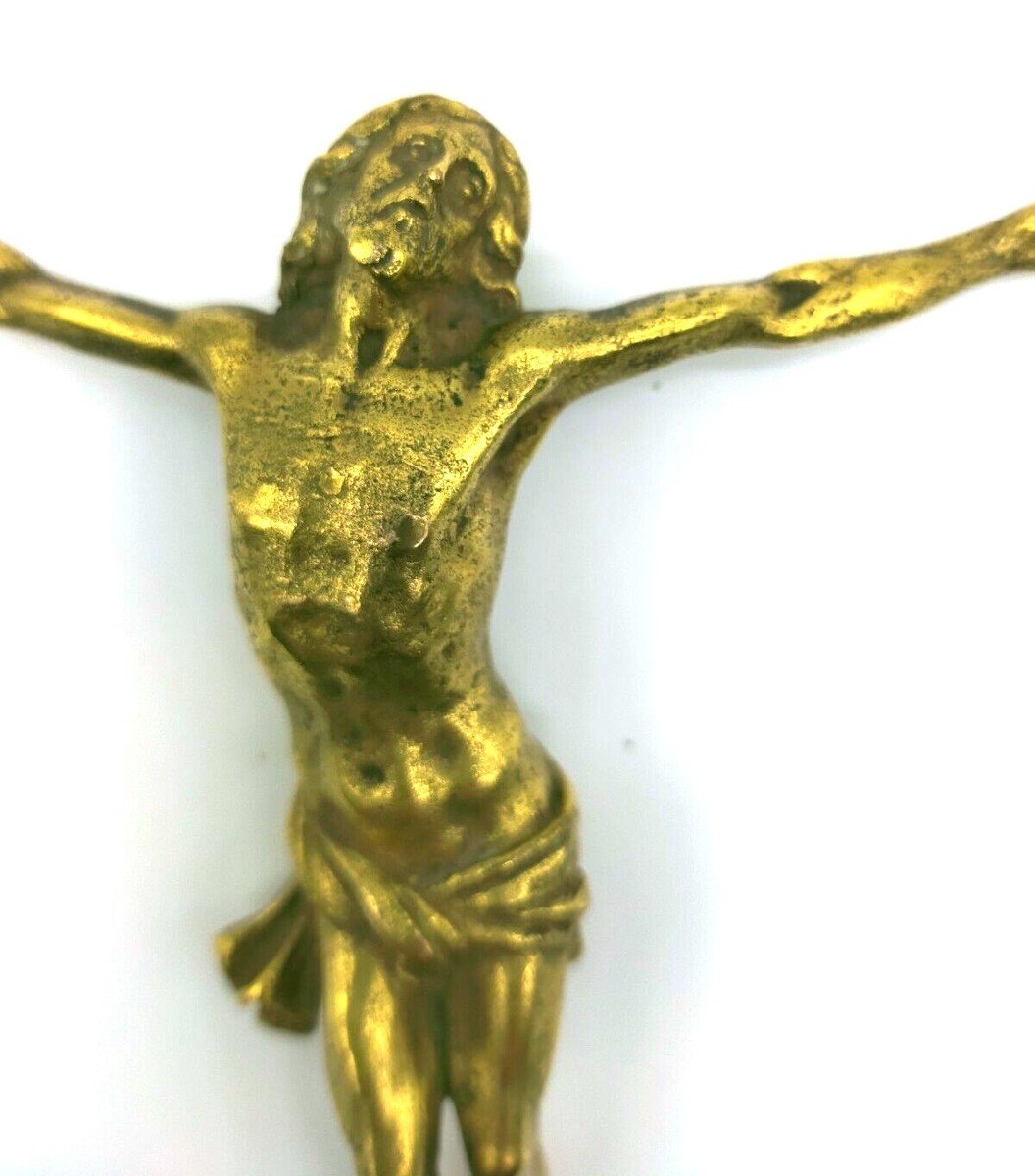 Ancient Christ Golden Bronze 18th Century Italy-photo-2