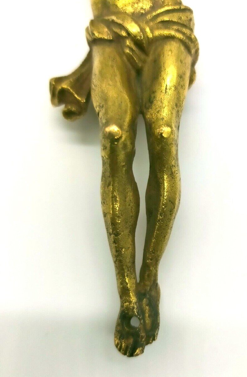 Ancient Christ Golden Bronze 18th Century Italy-photo-3