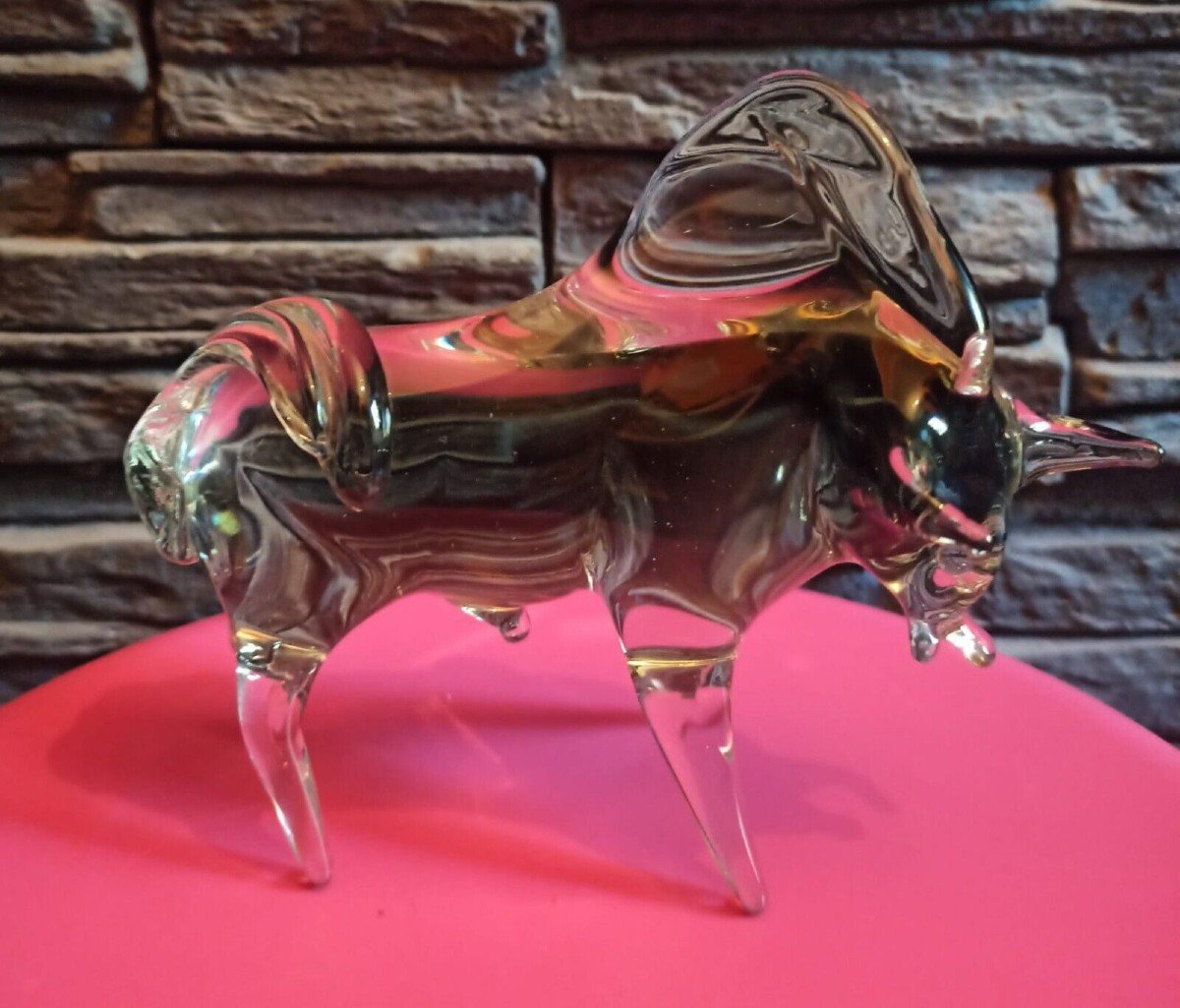 Murano Glass Bull Sculpture From The 1960s, Seguso Model-photo-2