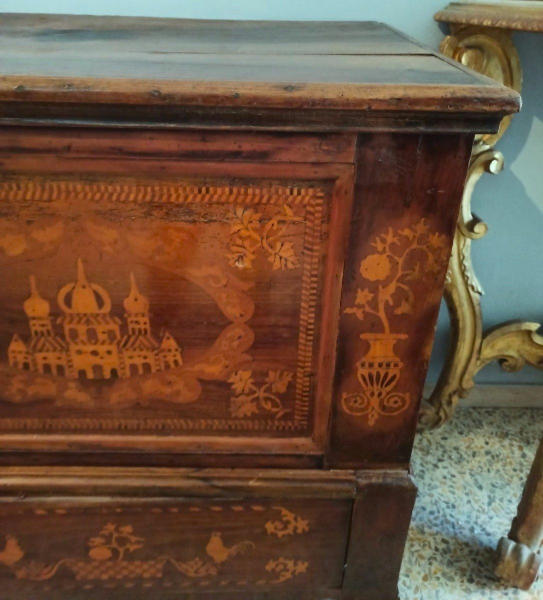 Mobile Wedding Chest Inlaid Late Eighteenth Century Italy-photo-2