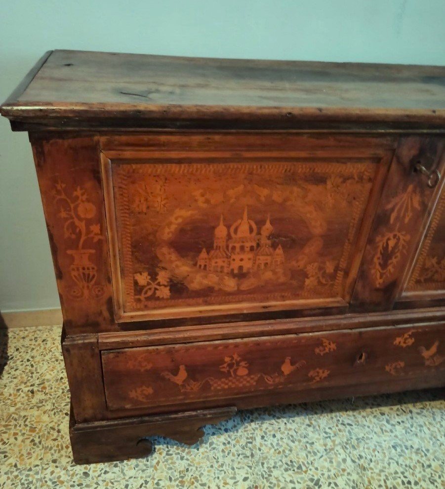 Mobile Wedding Chest Inlaid Late Eighteenth Century Italy-photo-3