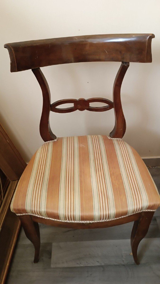 4 Old Walnut Directory Chairs-photo-4