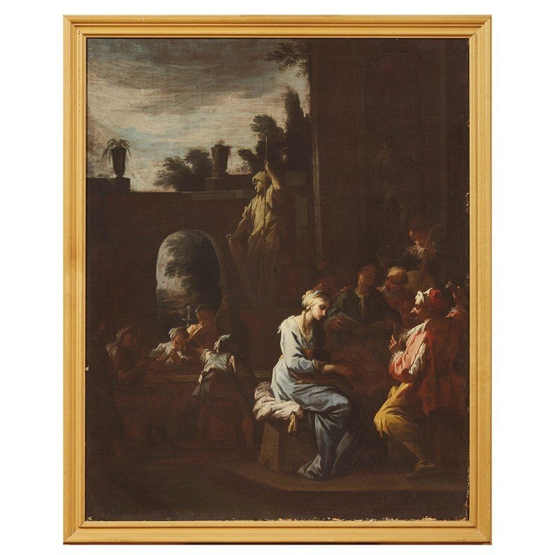 Ancient Pair Of Paintings - Genre Scenes - Camillo Sagrestani (florence 1660-1731)-photo-3