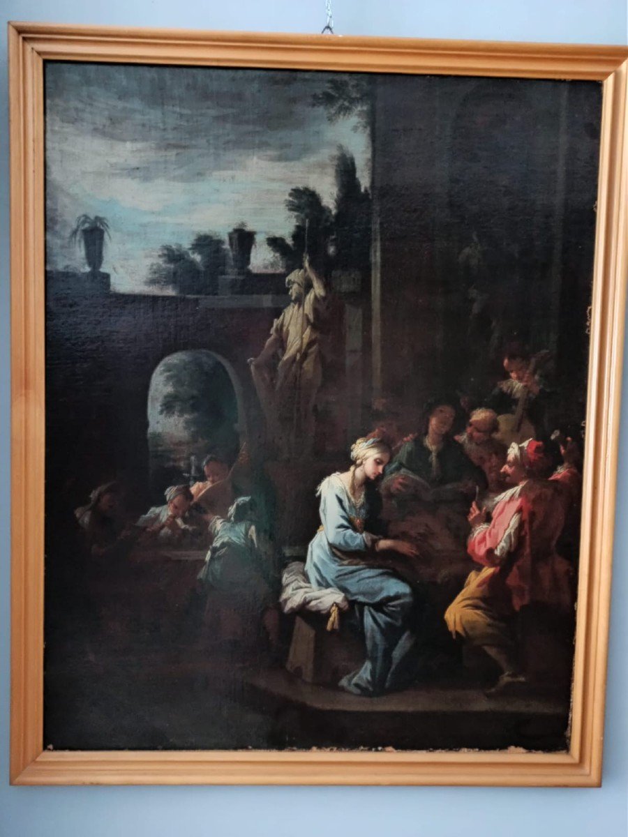 Ancient Pair Of Paintings - Genre Scenes - Camillo Sagrestani (florence 1660-1731)-photo-3