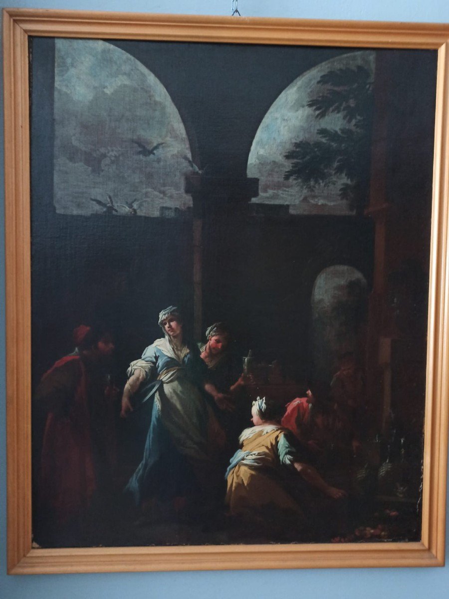 Ancient Pair Of Paintings - Genre Scenes - Camillo Sagrestani (florence 1660-1731)-photo-2