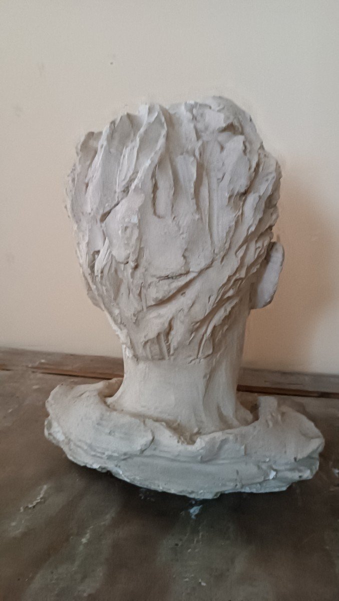 Sculpture Buste En Plâtre Signé A.novelli-photo-3