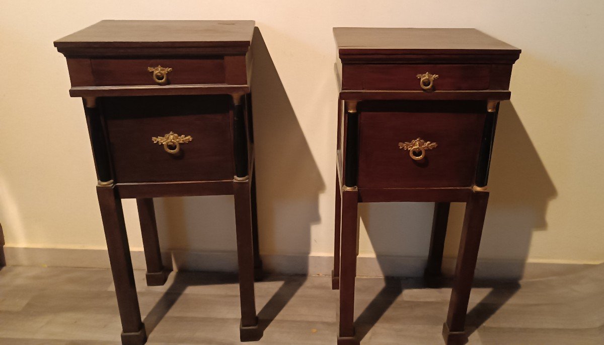 Pair Of Second Empire 19th Century Bedside Tables-photo-2