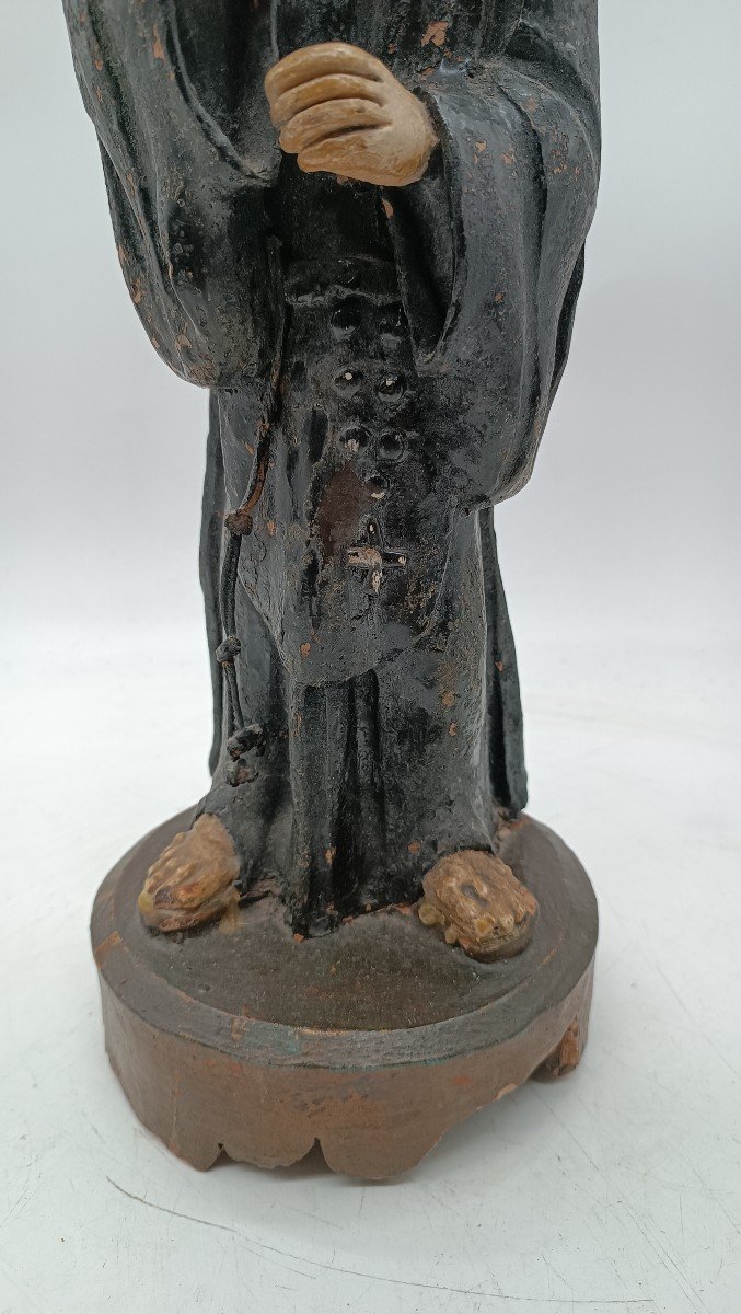 Ancient Terracotta Sculpture San Francesco Di Paola Italian School, Early 19th Century-photo-2