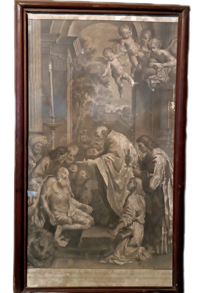 18th Century Engraving "inc.jacob Frey" Biblical Scene