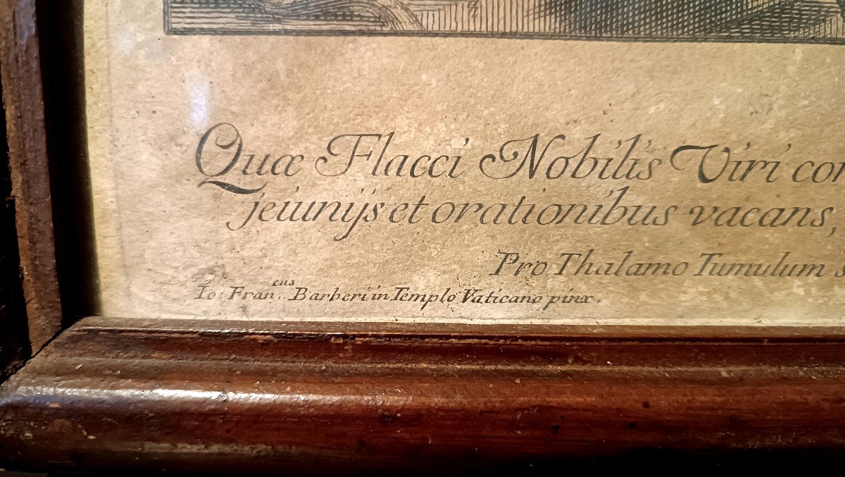 Gravure XVIIIème "inc.jacob Frey" Scène Biblique Saint Petronille 1731-photo-5