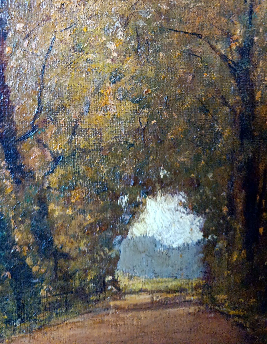 Peinture Ancienne Huile Sur Toile école De Barbizon 19ème Siècle-photo-3