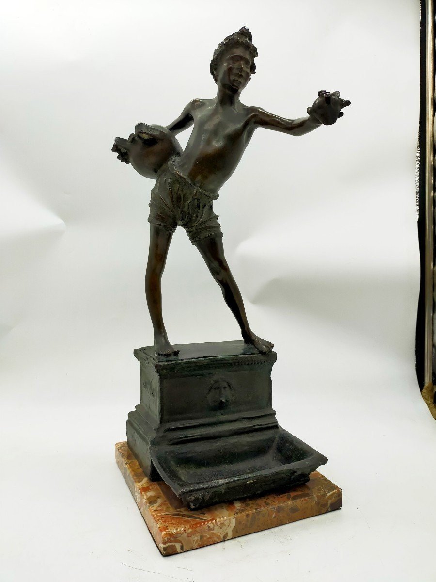 Bronze Sculpture Depicting "the Water Carrier" Of  Late 19th Century Period