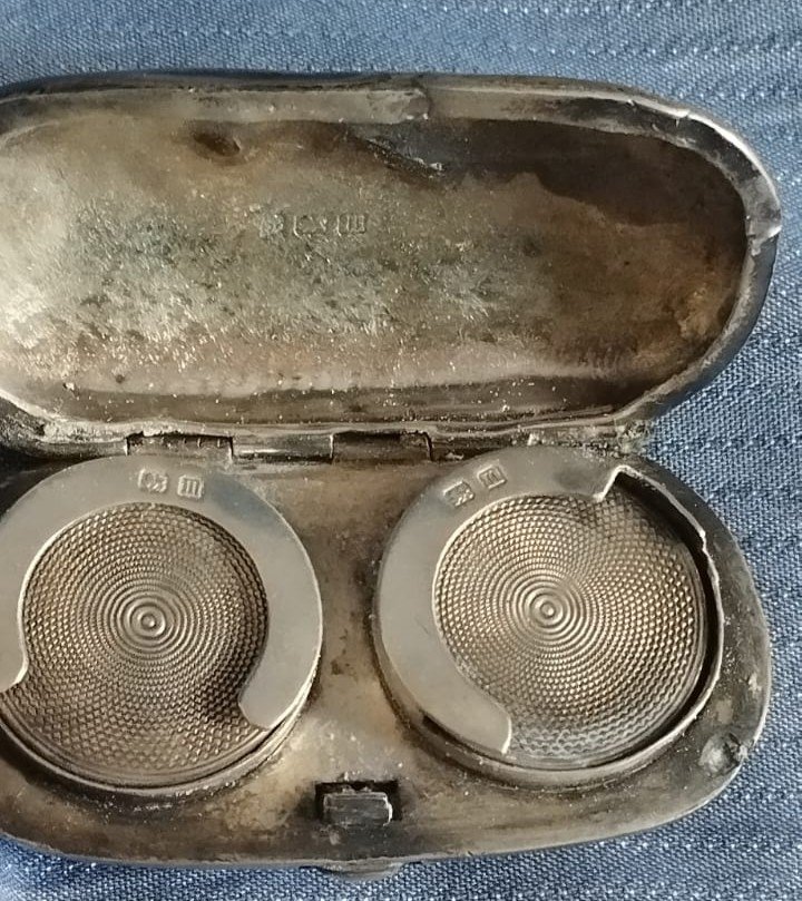 Antique Double Silver Case For Gold Sterling Coin (sovereign) Uk-photo-4