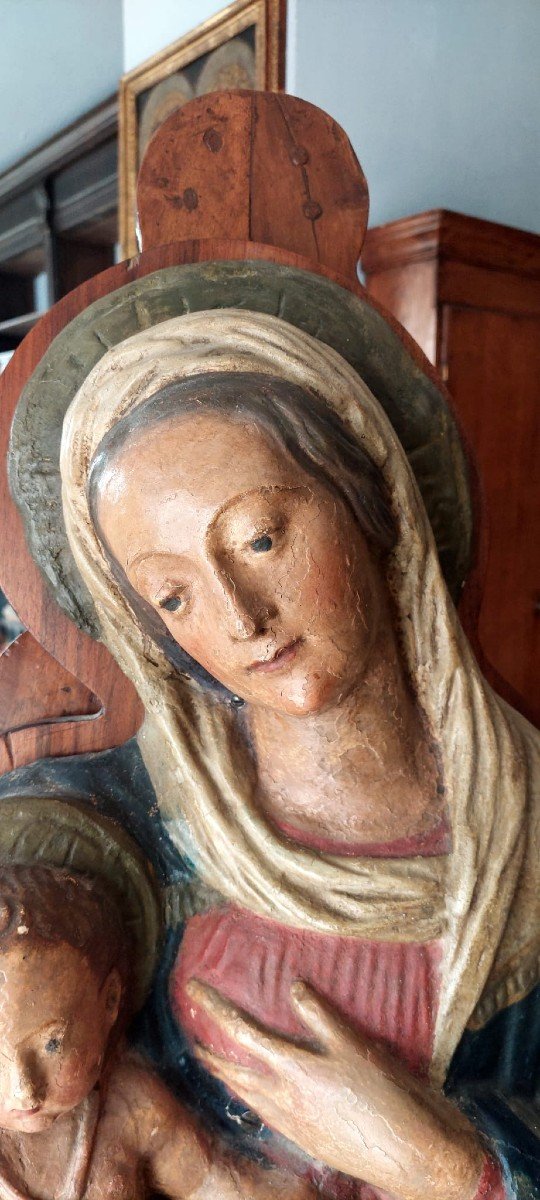 Mary Of The Milk Polychrome Papier-mâché Sculpture, Early 17th Century Italy-photo-6