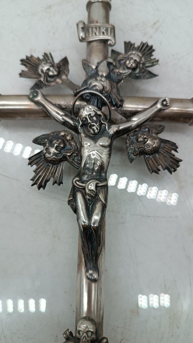 Christ Avec Croix - Argent Italie 19ème Siècle-photo-3