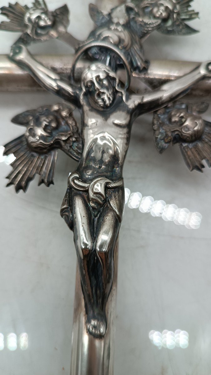 Christ Avec Croix - Argent Italie 19ème Siècle-photo-4
