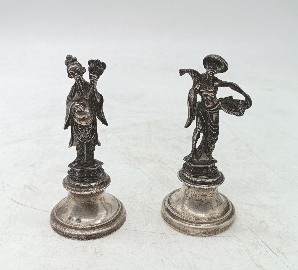 Pair Of Alessandria 800 Silver Figurines