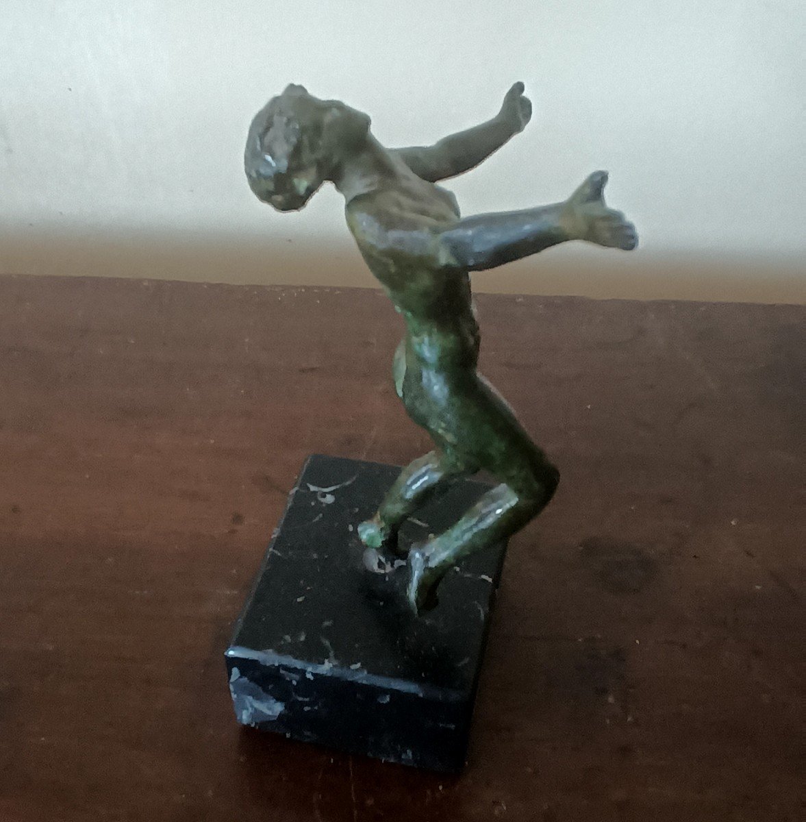 Small Bronze Sculpture Depicting A Dancing Woman, 19th Century-photo-3