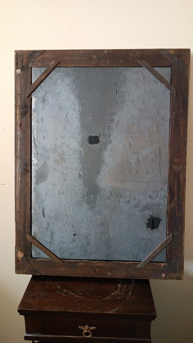 Antique Golden Frame With Silvered Mercury Mirror-photo-1