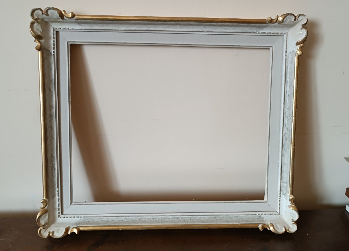 Carved Lacquer And Gold Wooden Frame From The First Half Of The 20th Century