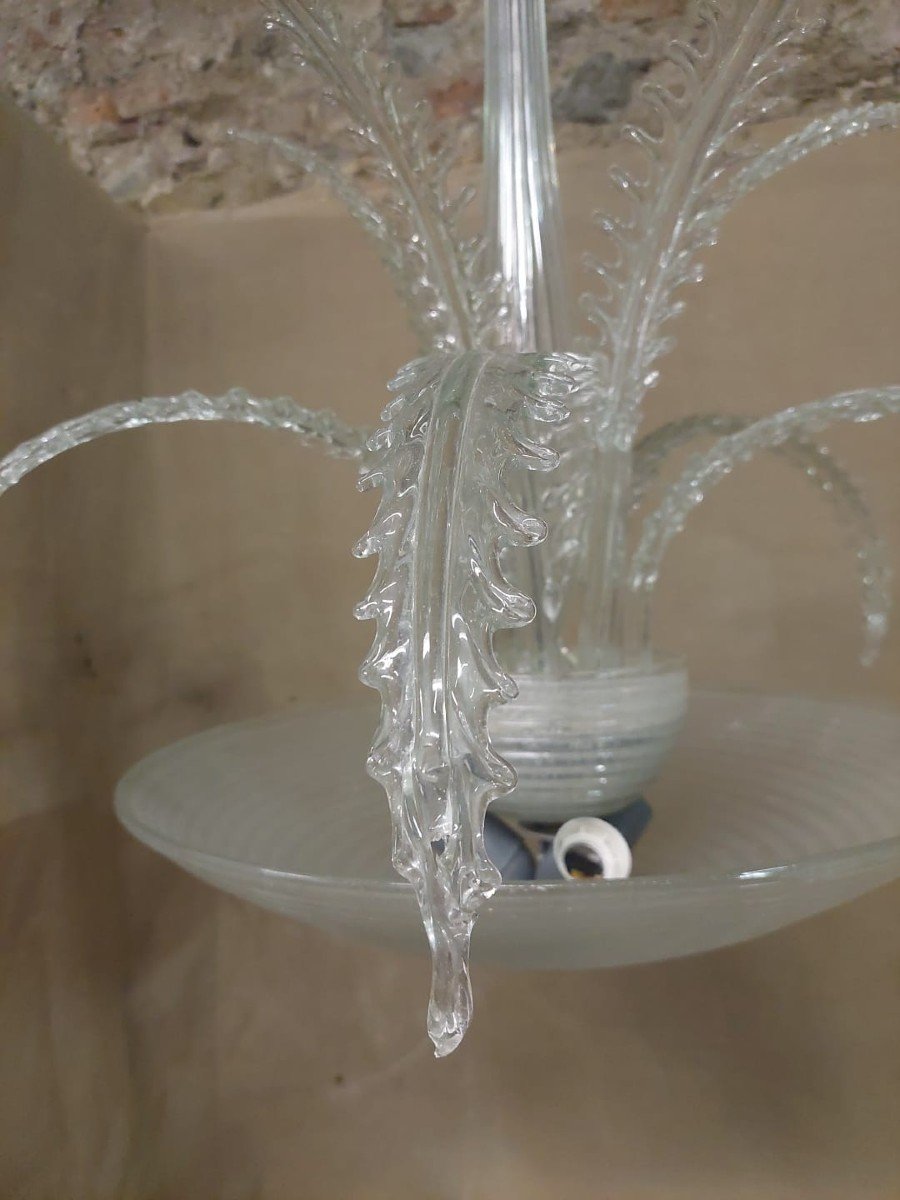 Rare 1930's Original Barovier And Toso Chandelier, Murano Glass  .-photo-2