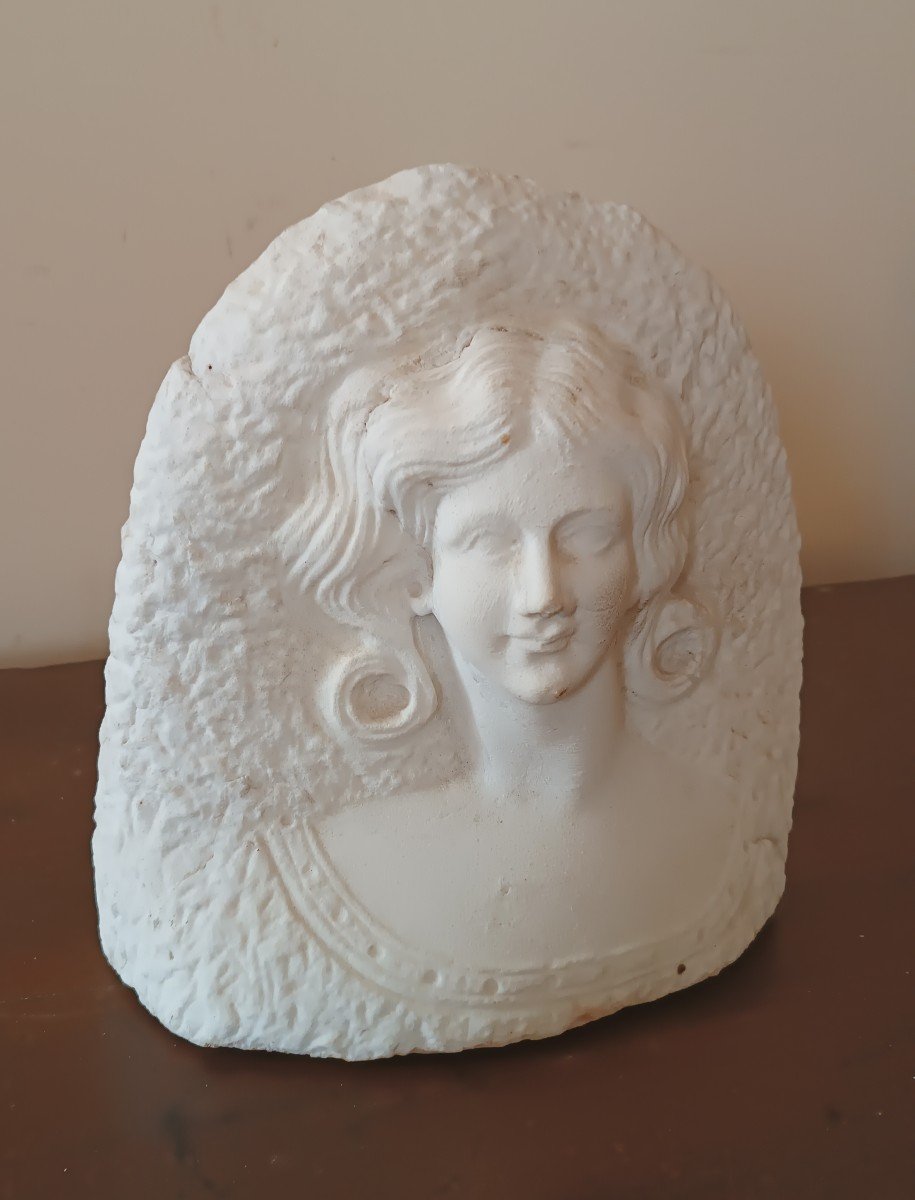 Sculpture Antique De Buste De Femme En Marbre Du Début Des Années 1900-photo-2