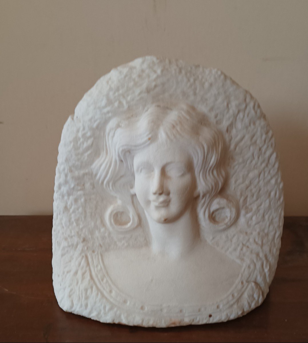 Sculpture Antique De Buste De Femme En Marbre Du Début Des Années 1900