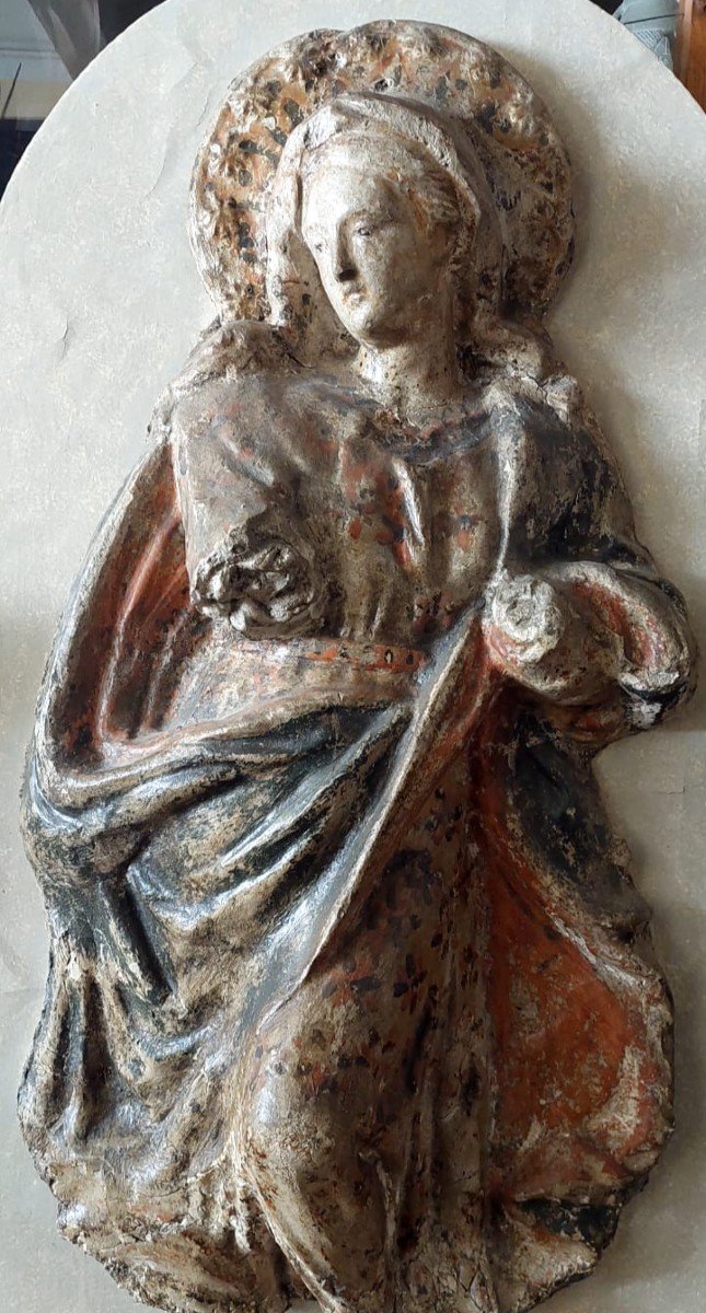 Madonna In Papier-mâché And Stucco 18th Century Italy-photo-2