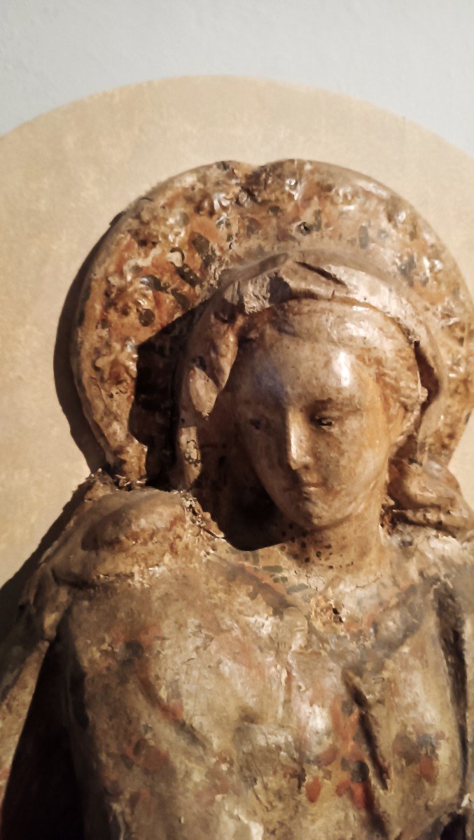 Madonna In Papier-mâché And Stucco 18th Century Italy-photo-4