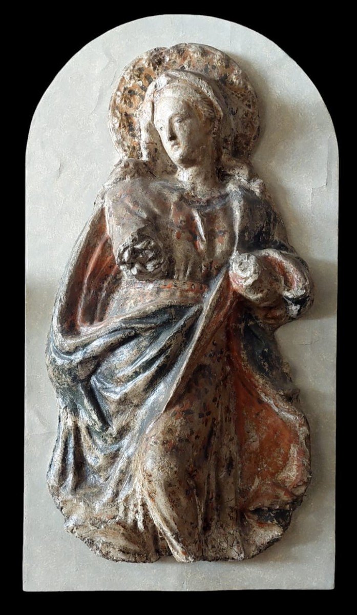 Madonna In Papier-mâché And Stucco 18th Century Italy