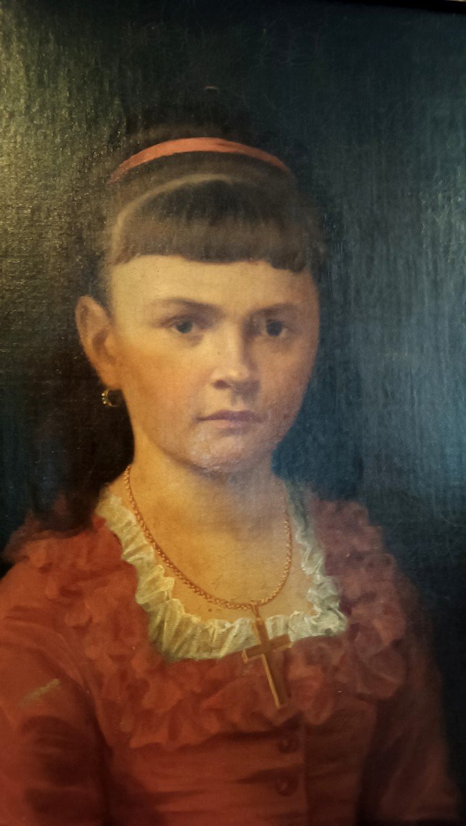 Oil Painting On Canvas Portrait Second Half Of The 19th Century - German School-photo-3