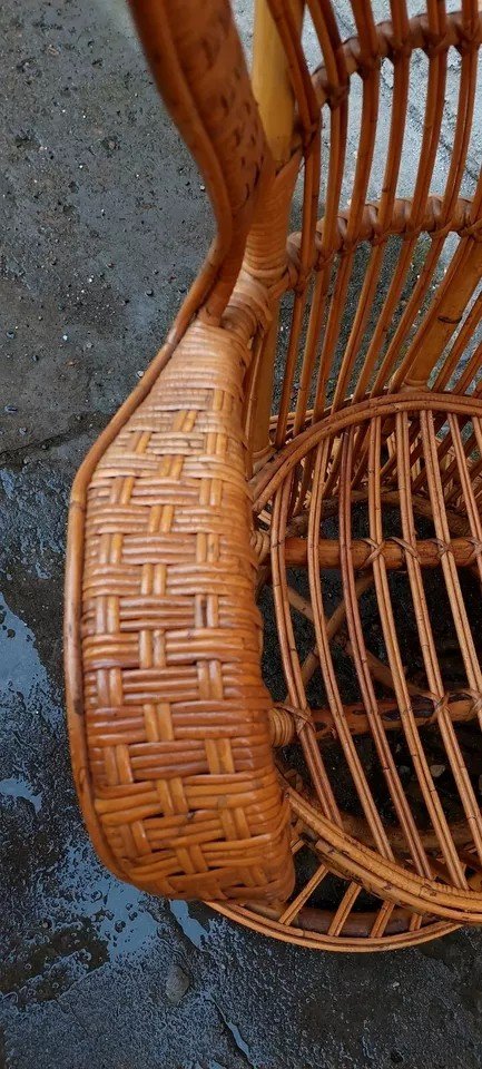 Fauteuil En Rotin De Lio Carminati Et Giò Ponti Pour Bonacina, 1950-photo-4