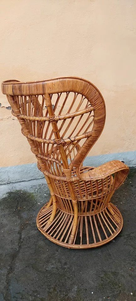 Fauteuil En Rotin De Lio Carminati Et Giò Ponti Pour Bonacina, 1950-photo-5