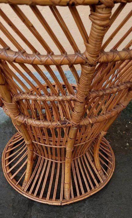 Fauteuil En Rotin De Lio Carminati Et Giò Ponti Pour Bonacina, 1950-photo-6