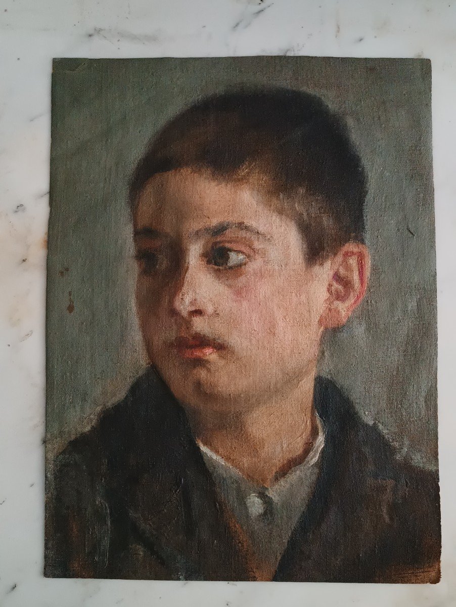 Peinture à l'Huile Sur Toile Portrait - Ecole Italienne Du 19ème Siècle