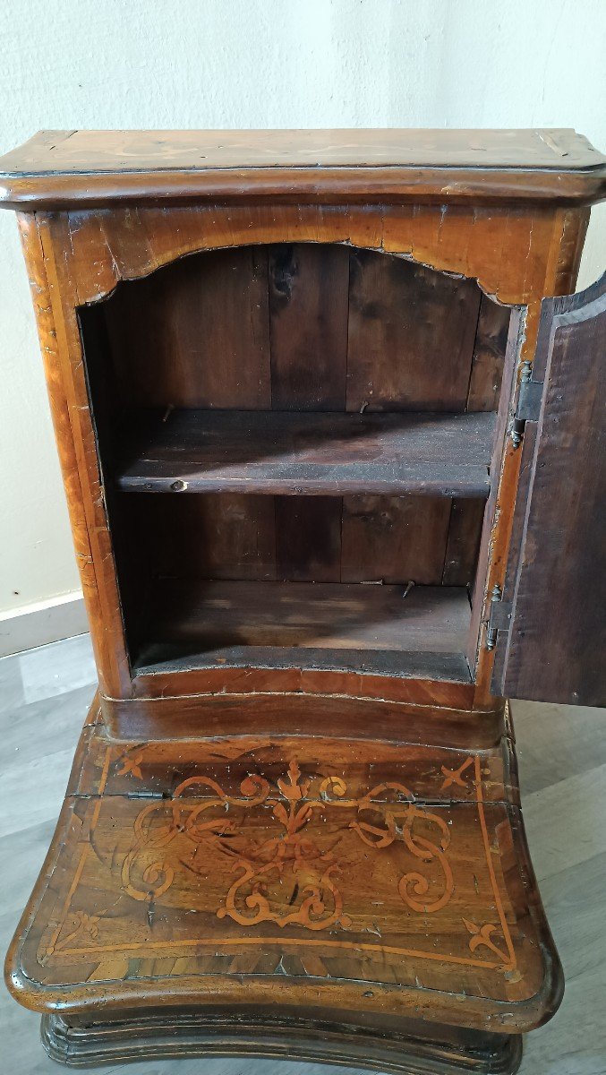 Antique Kneeler 18th Century Piedmont - Inlaid Walnut-photo-7