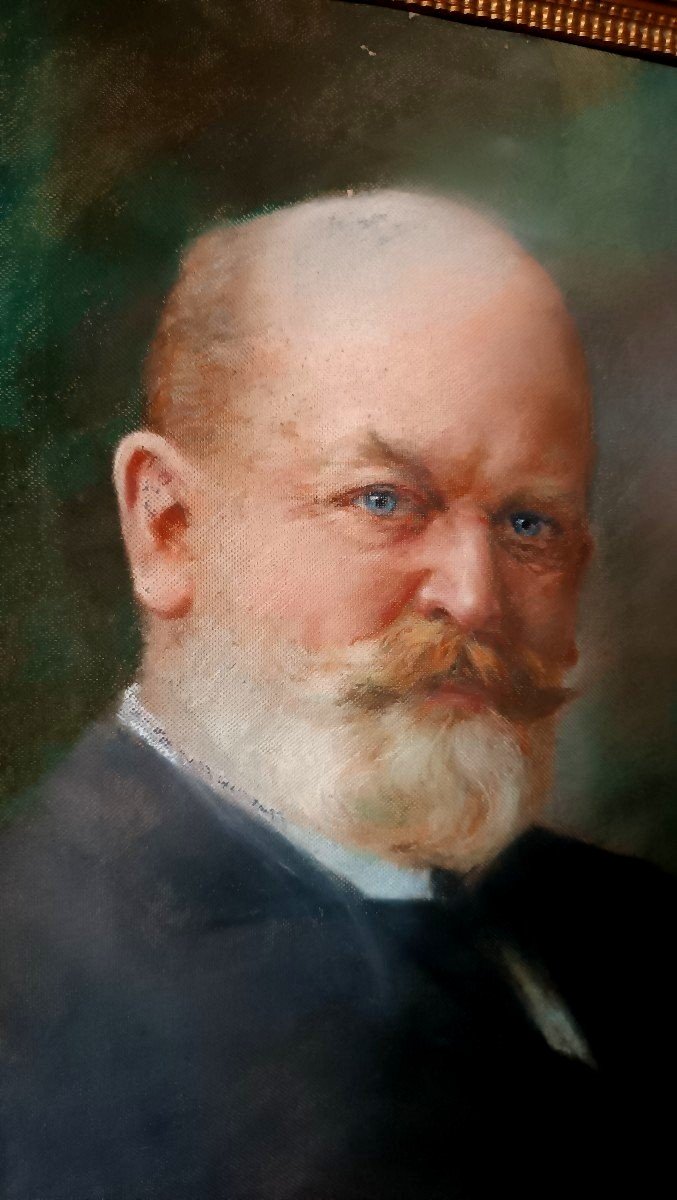 Pastel Painting Of A Man's Portrait Nineteenth Century-photo-4