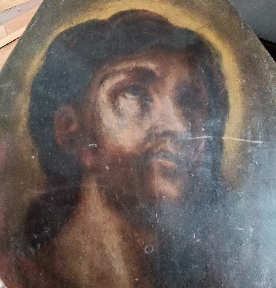 Peinture Sur Bois - Christ - Italie XVIIIe Siecle-photo-4