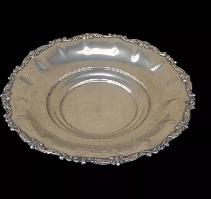 Bowl Centerpiece In Chiseled Punched Italian Vintage 800 Silver-photo-2