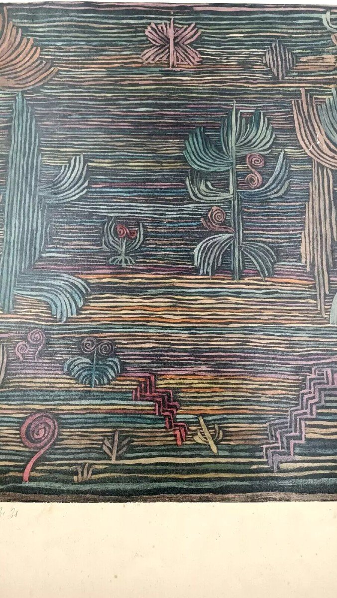 Numbered Lithograph Paul Klee "exotic Garden" Signed-photo-3