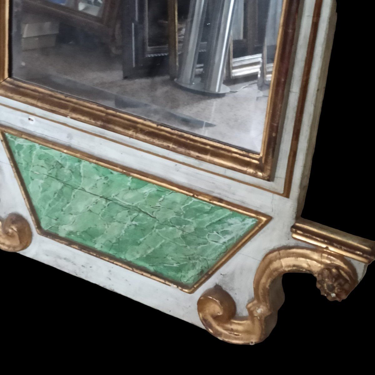 Antique Baroque Frame With Canopy Italy 18th Century-photo-5