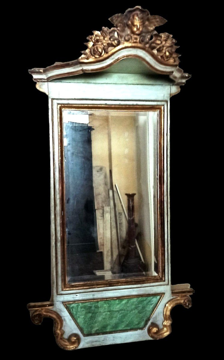 Antique Baroque Frame With Canopy Italy 18th Century