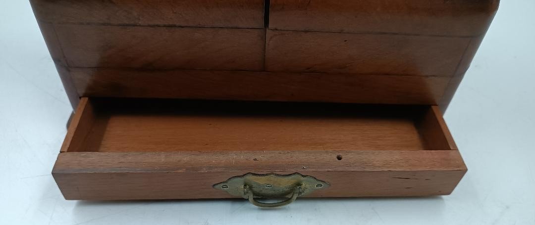 Antique 19th Century English Walnut Letter Holder-photo-3