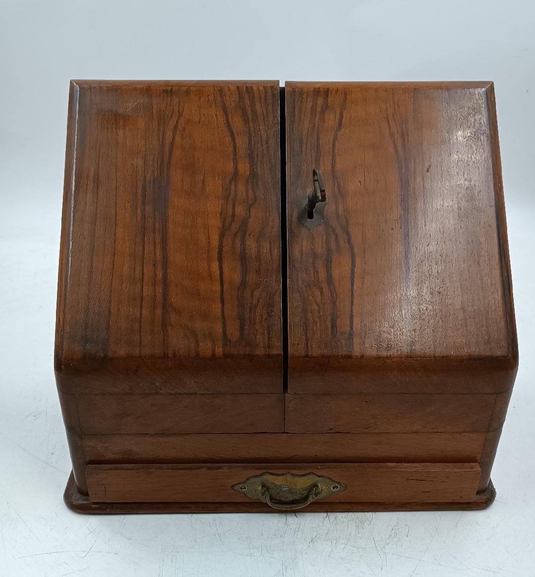 Antique 19th Century English Walnut Letter Holder