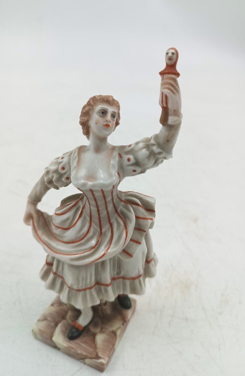 Ginori Porcelain Figurine, Capodimonte Series "colombina", Mid 19th Century-photo-2