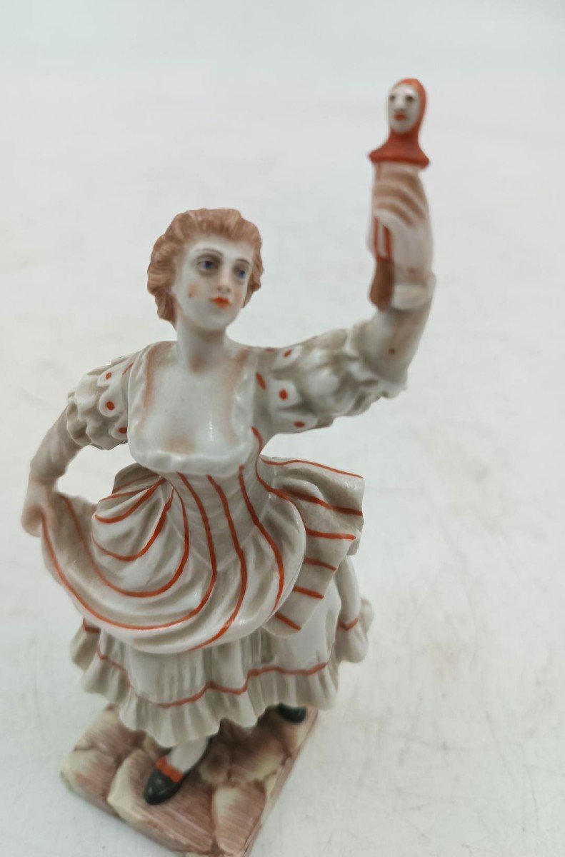 Ginori Porcelain Figurine, Capodimonte Series "colombina", Mid 19th Century-photo-3