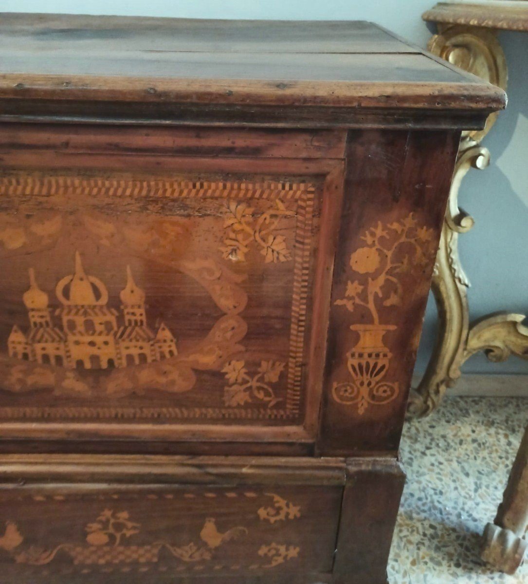 Mobile Wedding Chest Inlaid Late Eighteenth Century Italy-photo-2